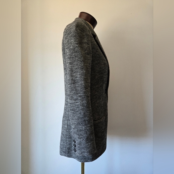 VINCE Wool Grey Herringbone Tweed Blazer/ Jacket. Size 4 - Picture 6 of 14